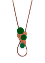 Carica l&#39;immagine nel visualizzatore di Gallery, collana BLOB verde legno plexiglas
